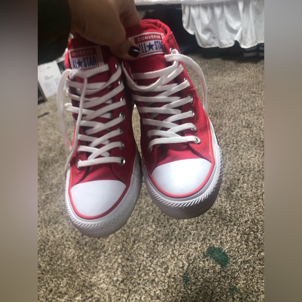 red mid high converse
